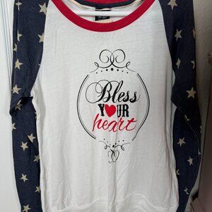 NEW KatyDID "Bless Your Heart" Long Sleeved Light T-shirt